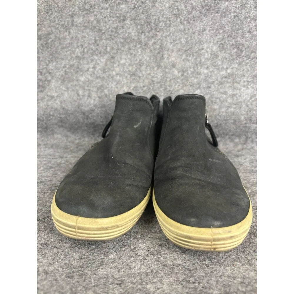 Ecco Soft 2.0 Shoes Womens Size 40 Black Leather Zip‎ Bootie Ankle Sneakers